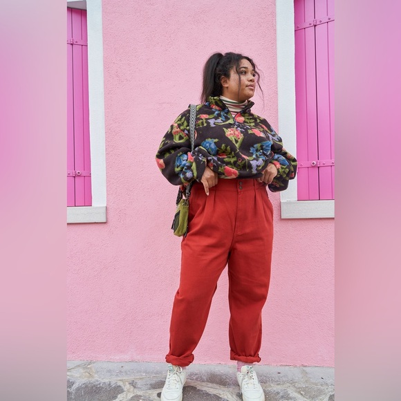 Lucy & Yak Pants - Lucy & Yak - Addison Tapered Twill Trousers in Bossanova Red